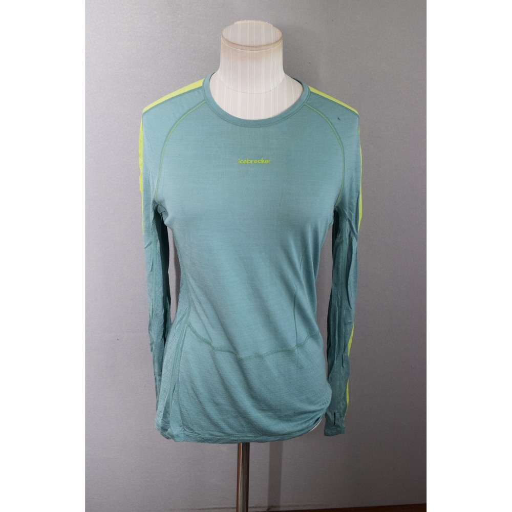 Icebreaker 125 ZoneKnit Small Blue Merino Base Layer Long Sleeve Mens Hiking Top